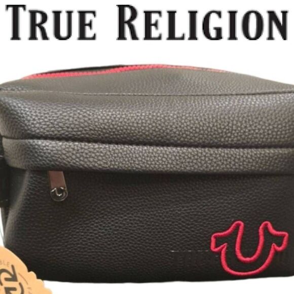 True Religion Quadry Horseshoe Logo Dopp Bag - Picture 1 of 7